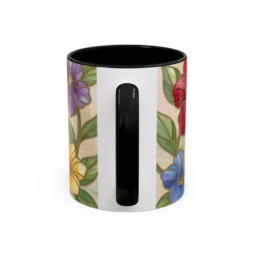Garden Bloom Hummingbird Stained Glass Style Mug