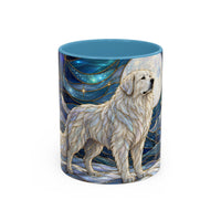 Mountain Guardian Great Pyrenees Stained Glass Style Mug