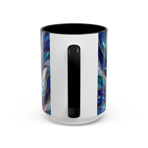 Blue Glow Fox Stained Glass Style Mug