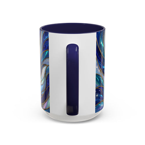 Blue Glow Fox Stained Glass Style Mug