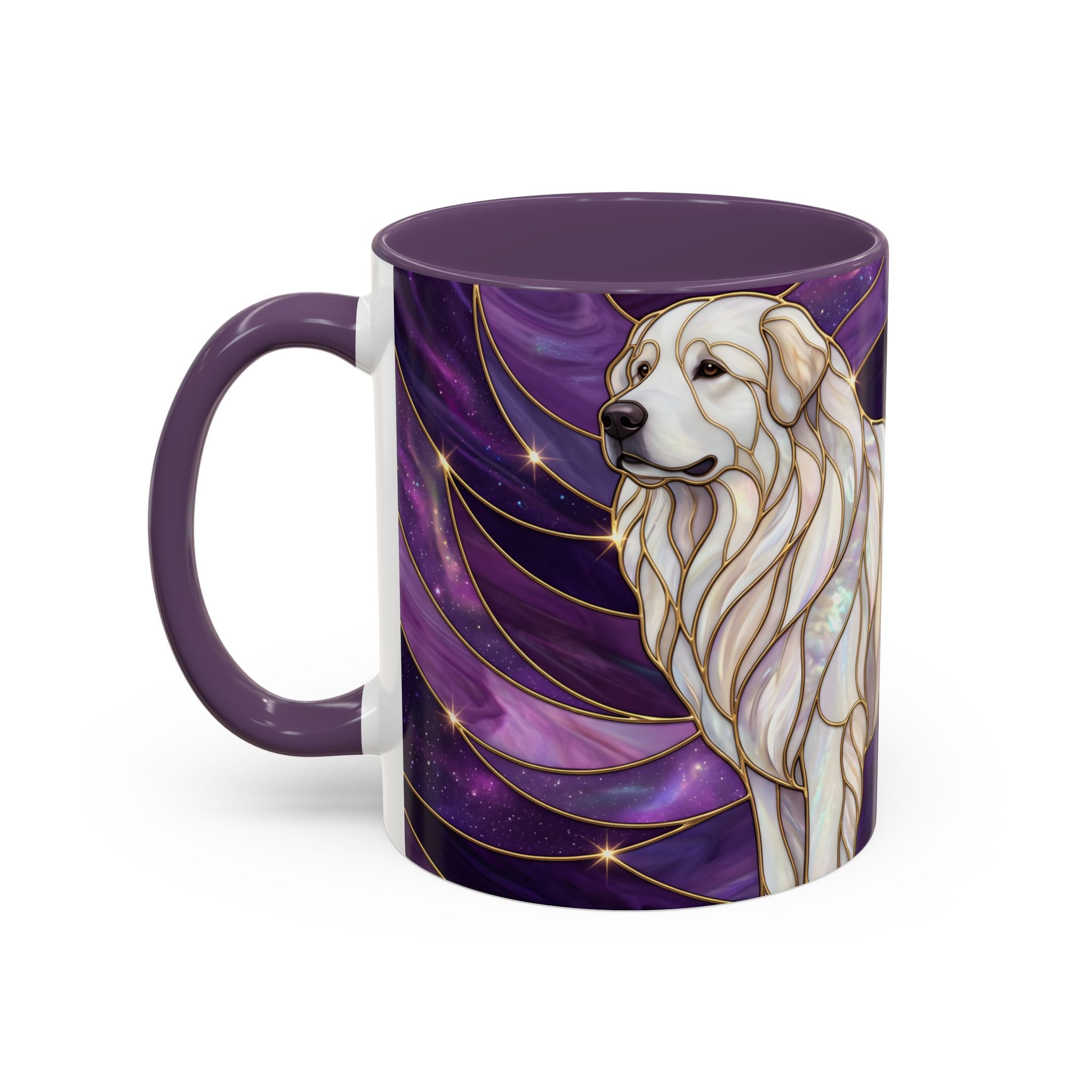 Amethyst Great Pyrenees Stained Glass Style Mug