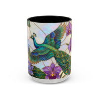 Flying Peacock Stained Glass Style Mug