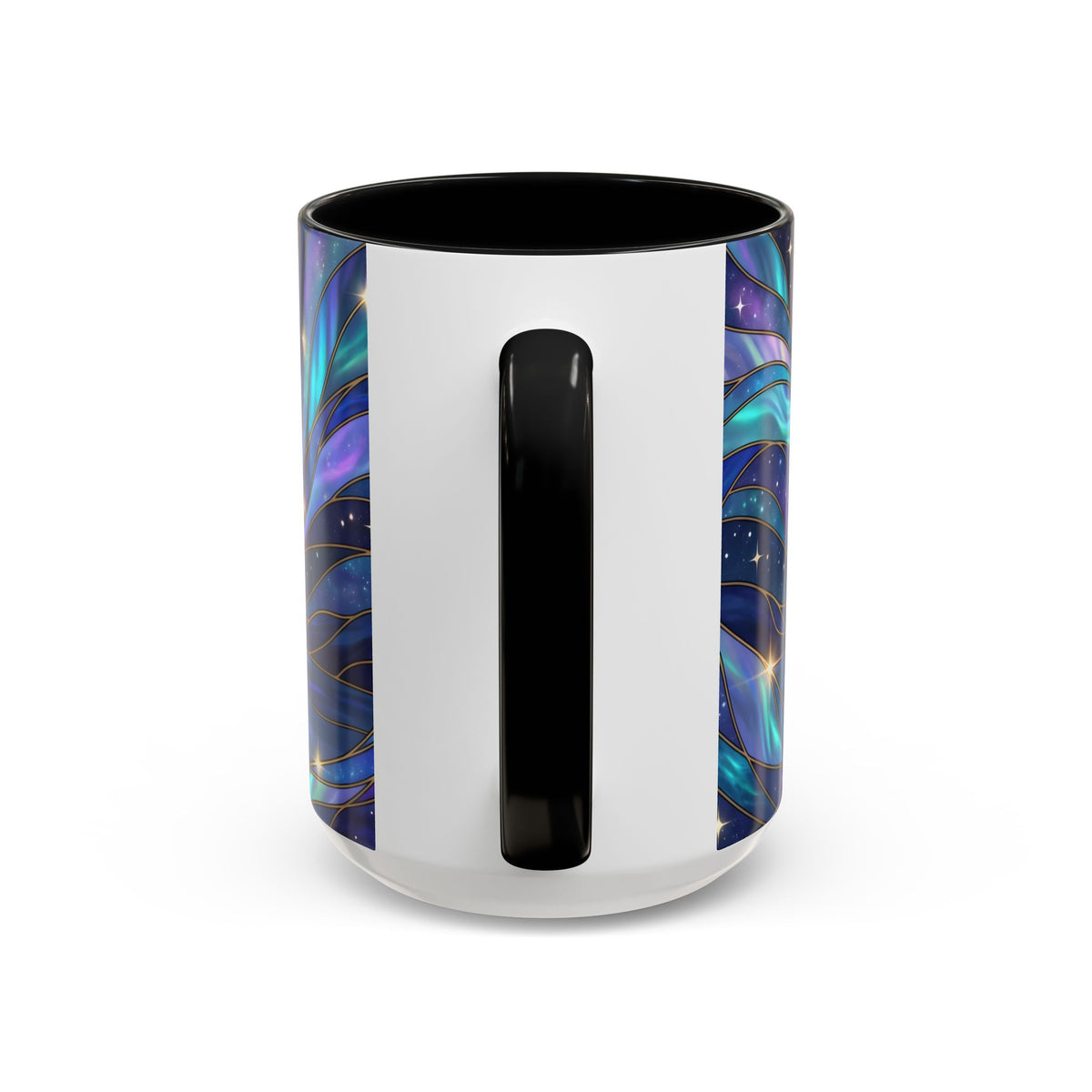 Moonlit Lake Wolf Stained Glass Style Mug