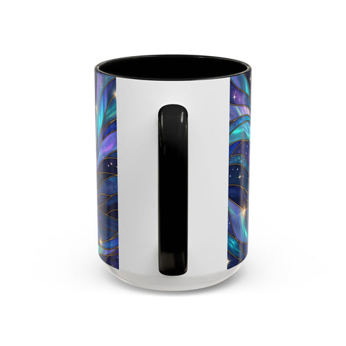 Moonlit Lake Wolf Stained Glass Style Mug