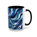 Cobalt Wolf Family Stained Glass Style Mug