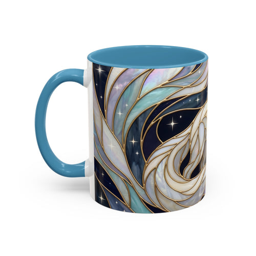 Starlit Arctic Fox Stained Glass Style Mug