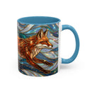 Celestial Running Fox Stained Glass Style Mug