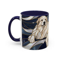 Navy Glow Great Pyrenees Stained Glass Style Mug
