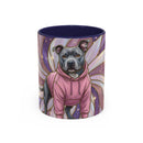 Rose Glow Staffordshire Bull Terrier Stained Glass Style Mug