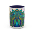 Floral Peacock Stained Glass Style Mug