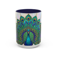 Floral Peacock Stained Glass Style Mug
