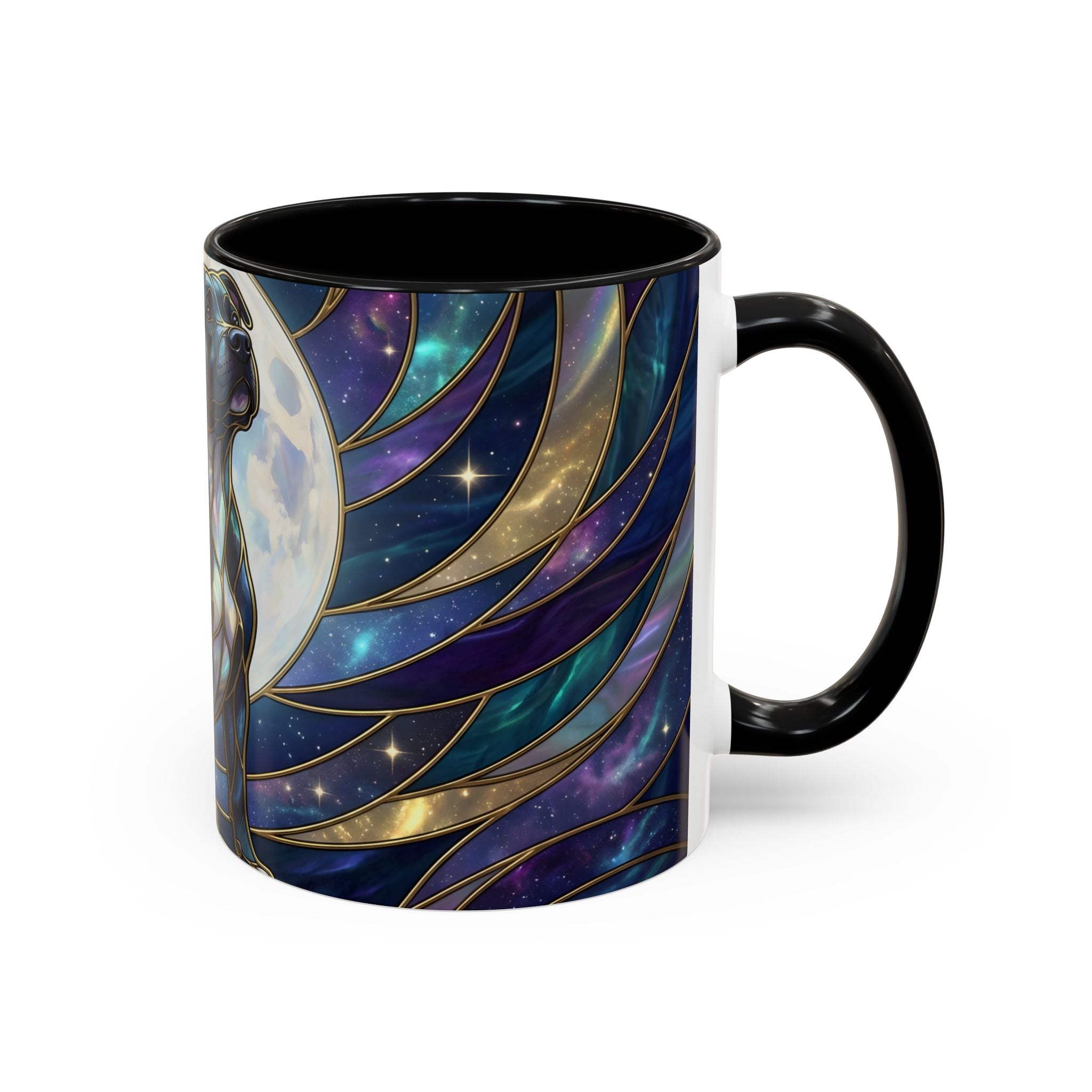 Moonlit Staffordshire Bull Terrier Stained Glass Style Mug