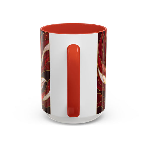 Scarlet Glow Fox Stained Glass Style Mug