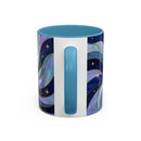 Blue Glow Hummingbird Stained Glass Style Mug