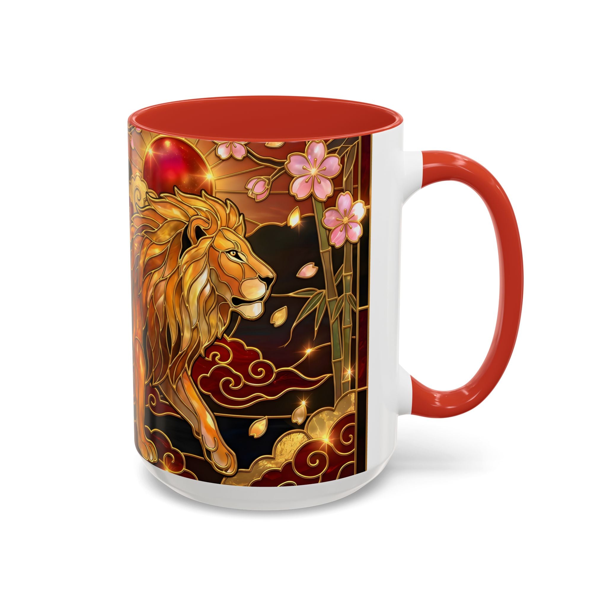 Sakura Lion Stained Glass Style Mug