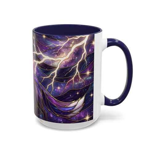 Purple Storm Fox Stained Glass Style Mug