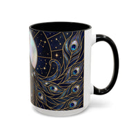 Moonlit Peacock Stained Glass Style Mug