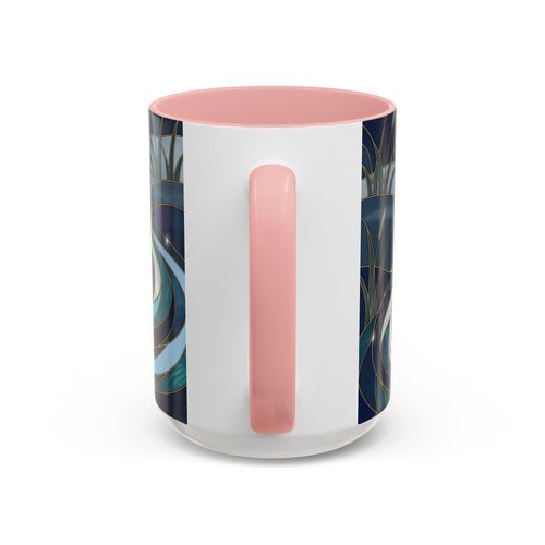 River Moonlit Wolf Stained Glass Style Mug