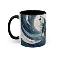 Moon Howl Wolf Stained Glass Style Mug