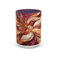 Rose Glow Hummingbird Stained Glass Style Mug
