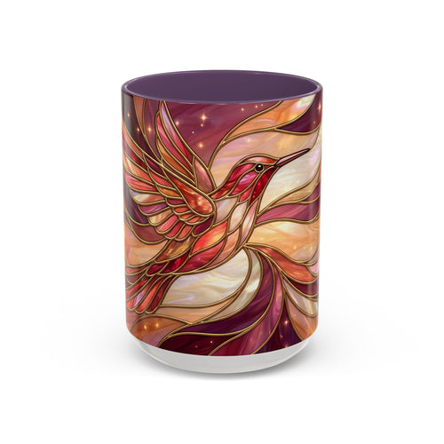 Rose Glow Hummingbird Stained Glass Style Mug