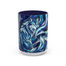 Cobalt Wolf Guardian Stained Glass Style Mug