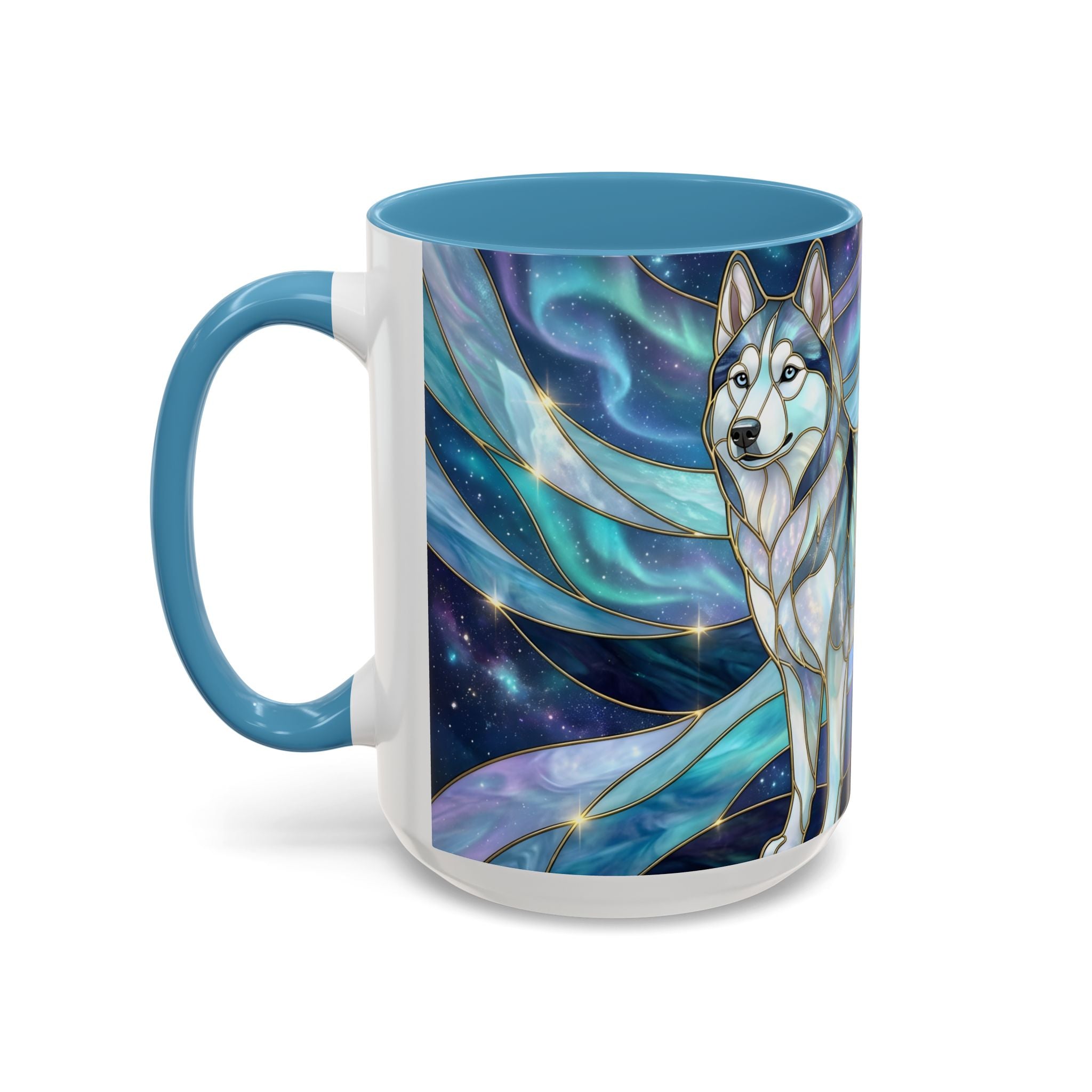 Aurora Husky Stained Glass Style Mug