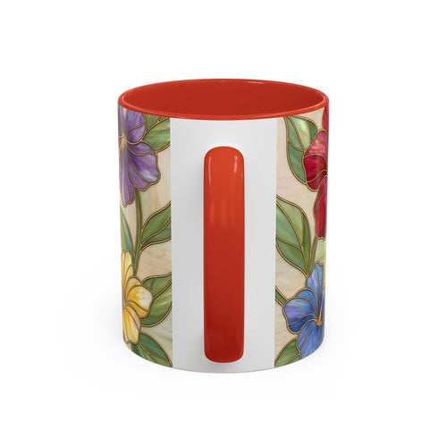 Garden Bloom Hummingbird Stained Glass Style Mug