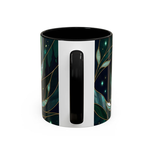Teal Green Wolf Stained Glass Style Mug