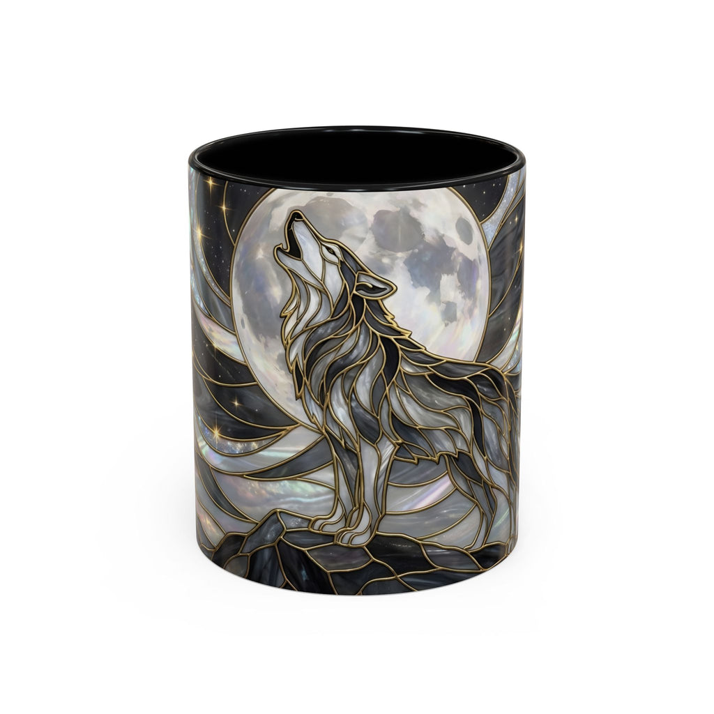 Midnight Wolf Stained Glass Style Mug