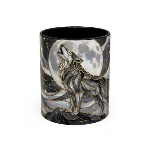 Midnight Wolf Stained Glass Style Mug