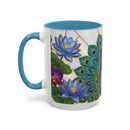 Floral Peacock Stained Glass Style Mug