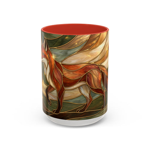 Olive Glow Fox Stained Glass Style Mug