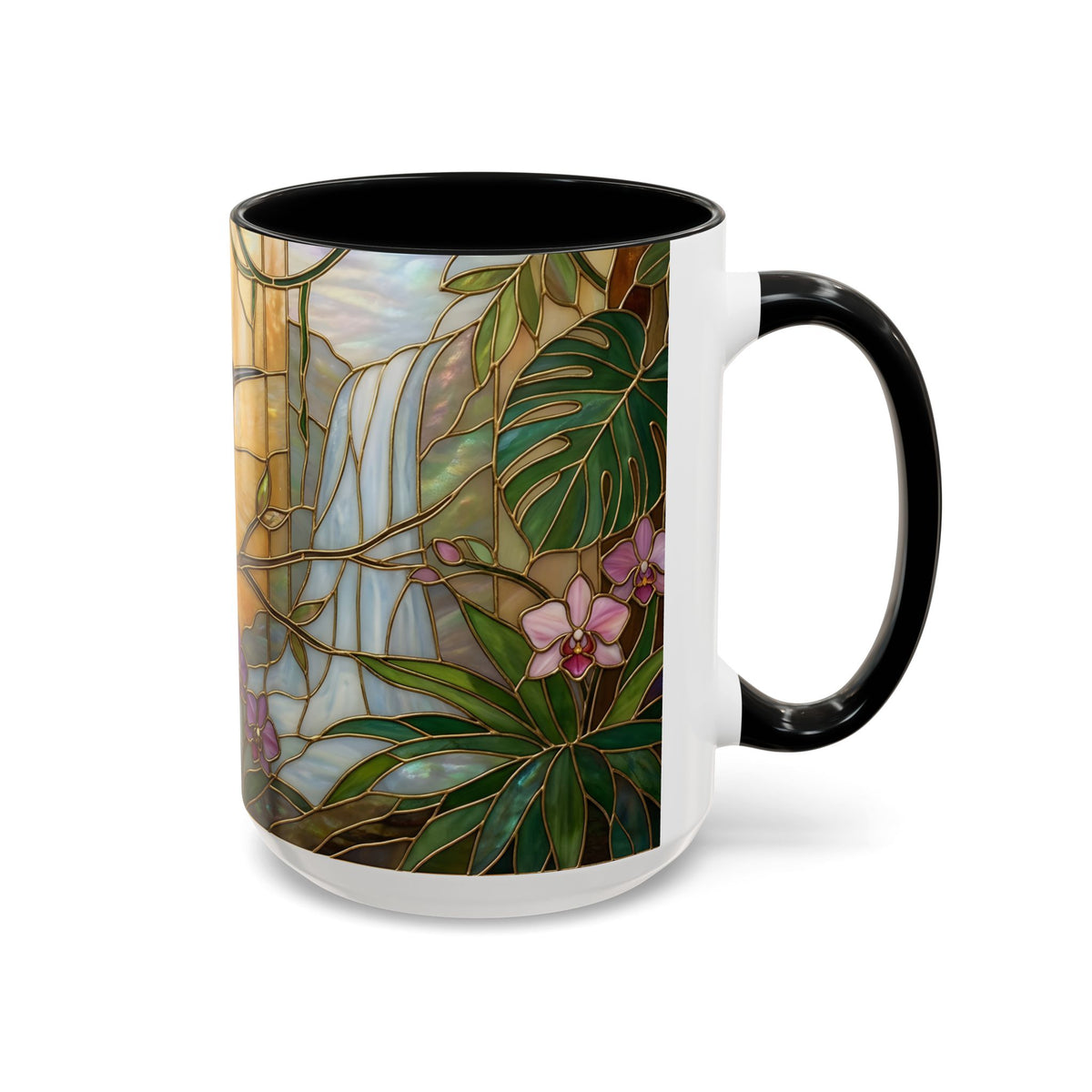 Tropical Hummingbird Stained Glass Style Mug