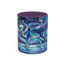 Moonlit Lake Wolf Stained Glass Style Mug