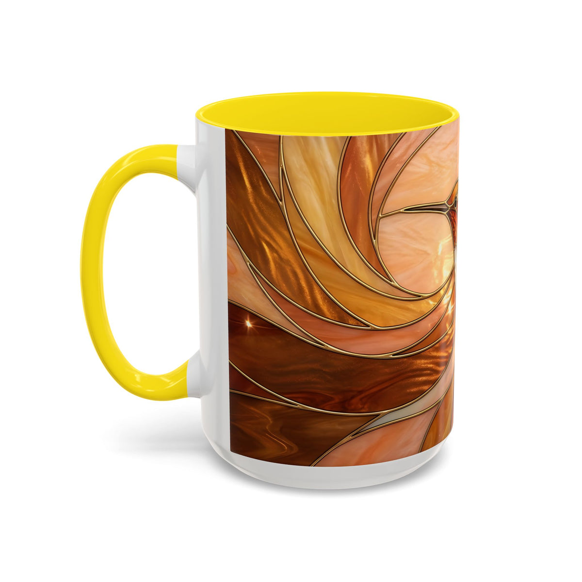 Honey Glow Hummingbird Stained Glass Style Mug