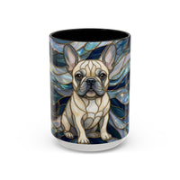 Sapphire Glow French Bulldog Stained Glass Style Mug