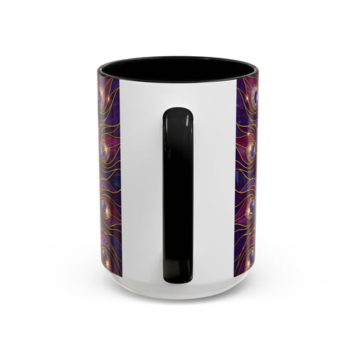 Purple Peacock Stained Glass Style Mug