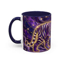 Celestial Purple Tiger Stained Glass Style Mug