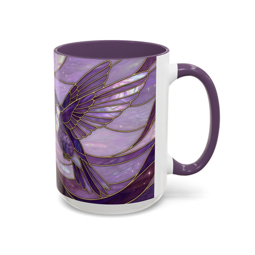Purple Bloom Hummingbird Stained Glass Style Mug