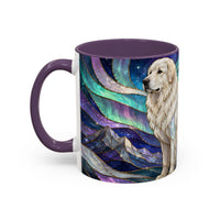 Aurora Peaks Great Pyrenees Stained Glass Style Mug