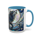 Sapphire Wolf Stained Glass Style Mug