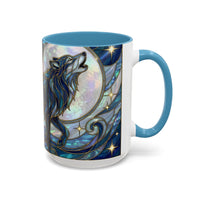 Sapphire Wolf Stained Glass Style Mug