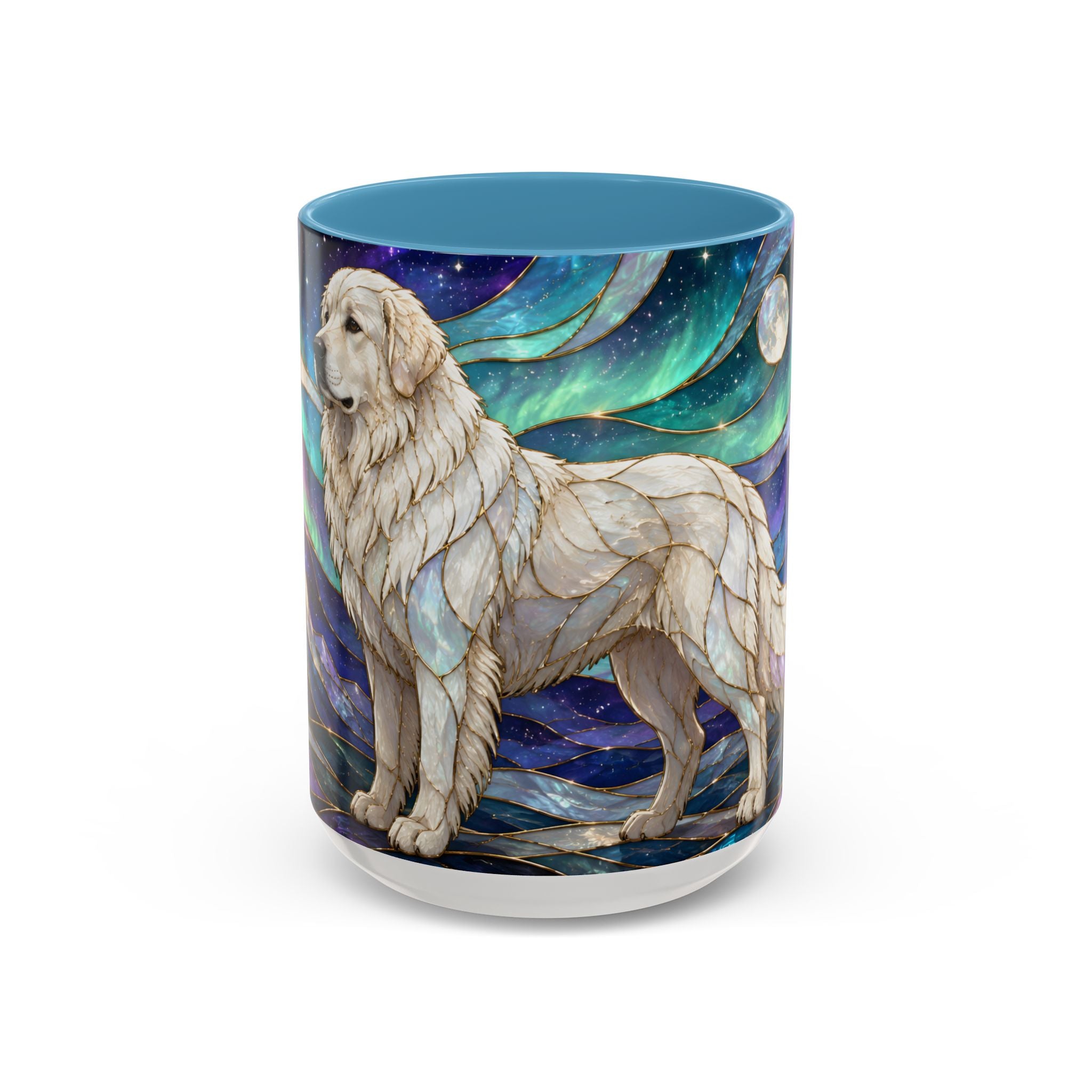 Aurora Peaks Great Pyrenees Stained Glass Style Mug