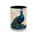 Minimal Peacock Stained Glass Style Mug