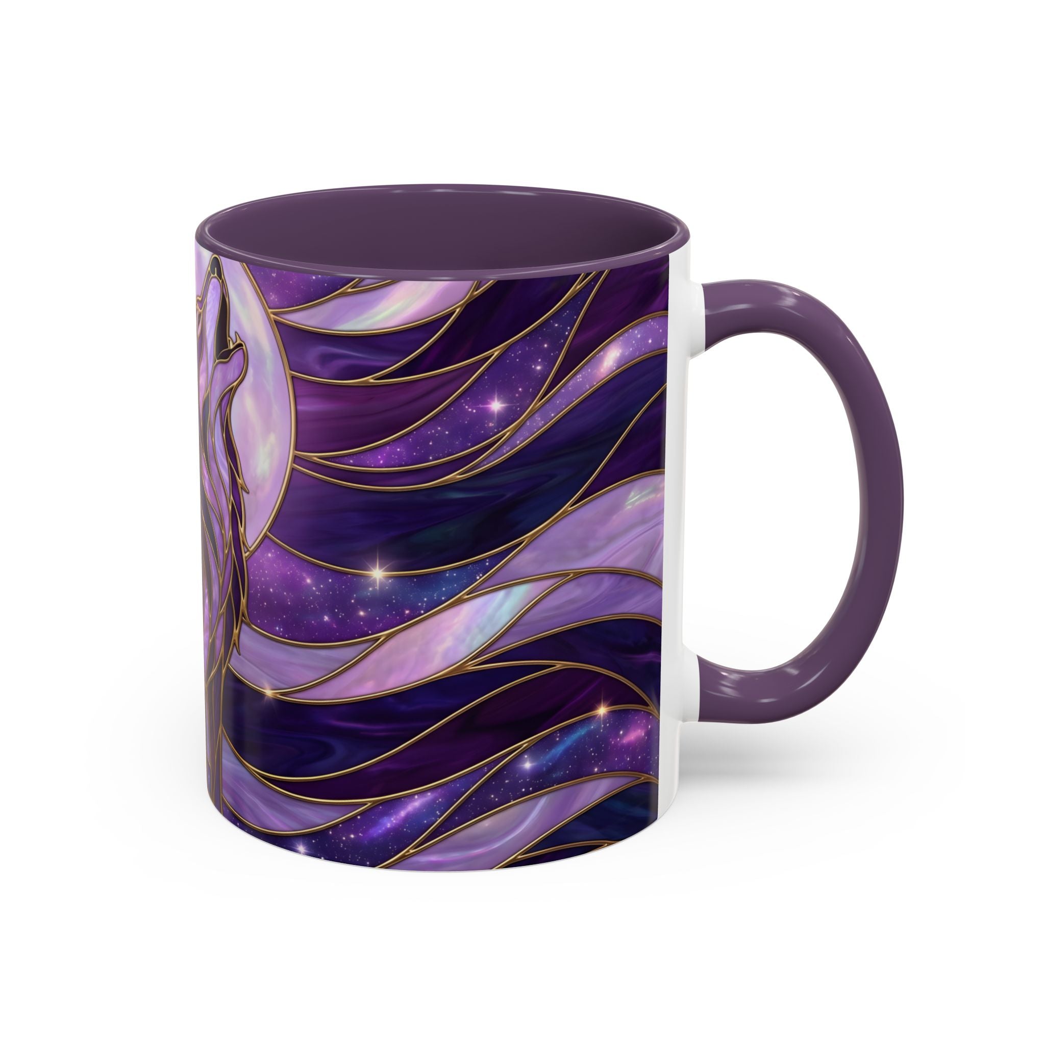 Amethyst Wolf Stained Glass Style Mug