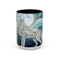 Moonlit Wolf Stained Glass Style Mug