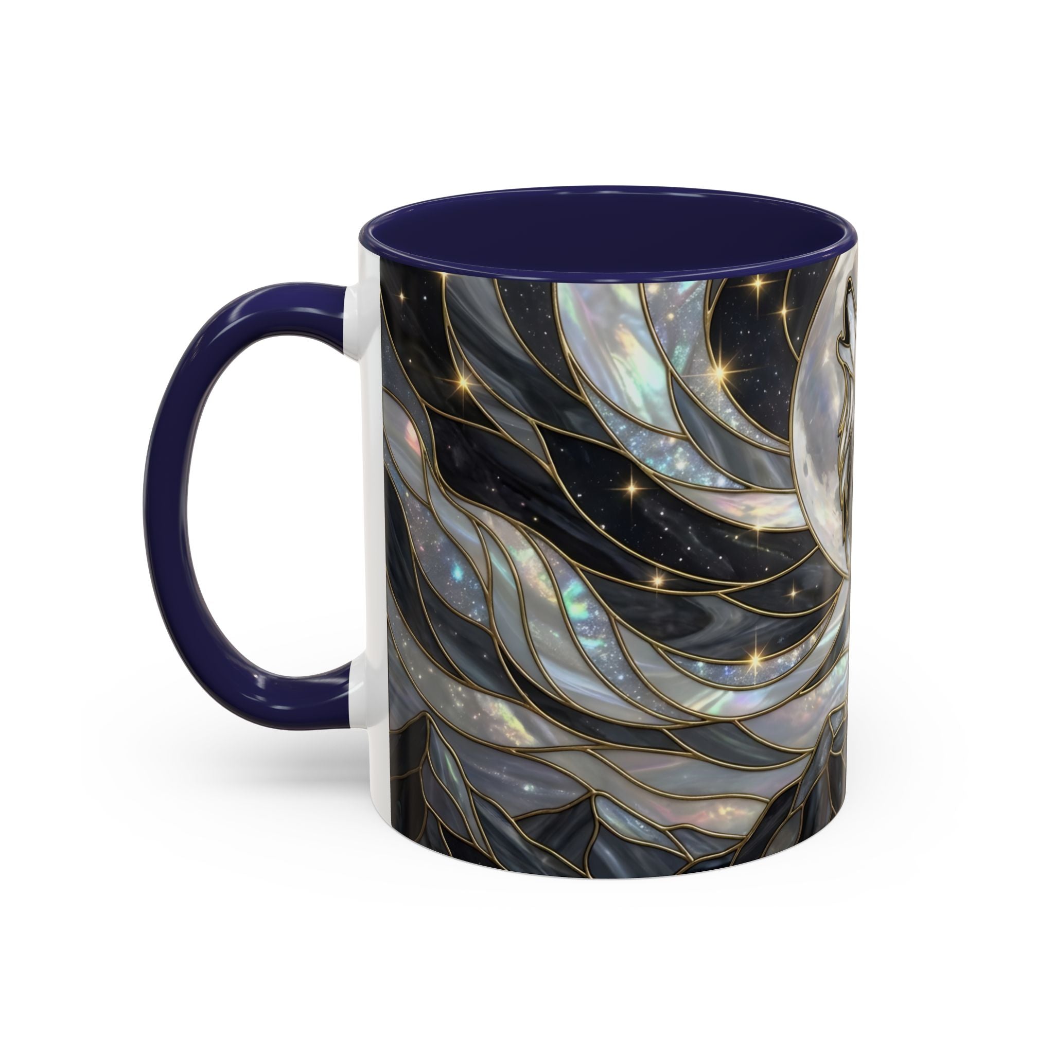 Midnight Wolf Stained Glass Style Mug