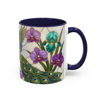 Flying Peacock Stained Glass Style Mug