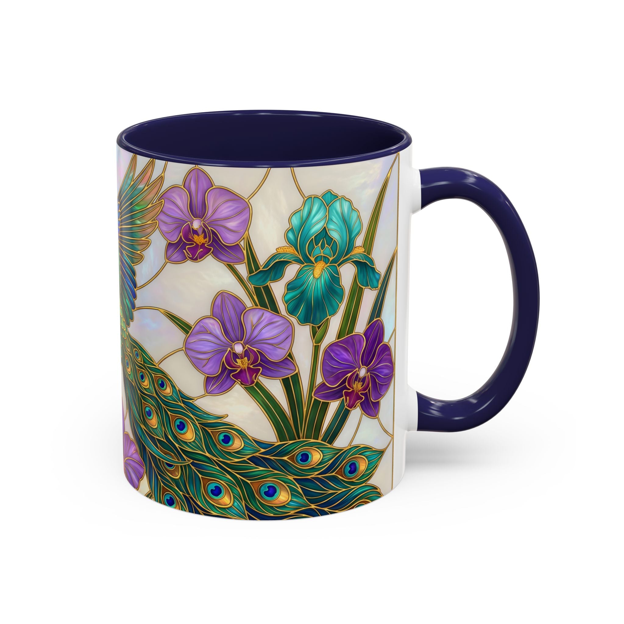 Flying Peacock Stained Glass Style Mug